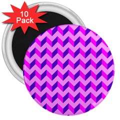 Modern Retro Chevron Patchwork Pattern 3  Button Magnet (10 Pack)