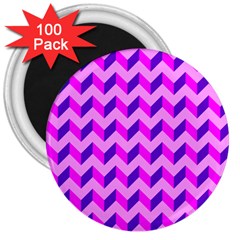 Modern Retro Chevron Patchwork Pattern 3  Button Magnet (100 Pack)