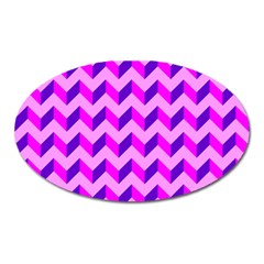 Modern Retro Chevron Patchwork Pattern Magnet (oval) by GardenOfOphir