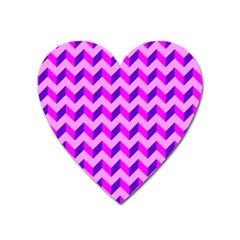 Modern Retro Chevron Patchwork Pattern Magnet (heart) by GardenOfOphir