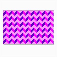 Modern Retro Chevron Patchwork Pattern Postcard 4 x 6  (10 Pack) by GardenOfOphir