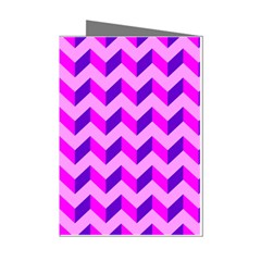 Modern Retro Chevron Patchwork Pattern Mini Greeting Card (8 Pack) by GardenOfOphir