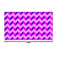 Modern Retro Chevron Patchwork Pattern Business Card Holder by GardenOfOphir