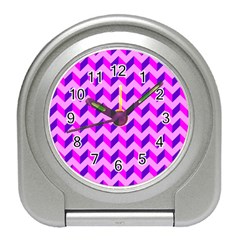 Modern Retro Chevron Patchwork Pattern Desk Alarm Clock