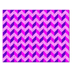 Modern Retro Chevron Patchwork Pattern Jigsaw Puzzle (rectangle) by GardenOfOphir