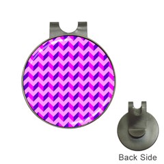 Modern Retro Chevron Patchwork Pattern Hat Clip With Golf Ball Marker