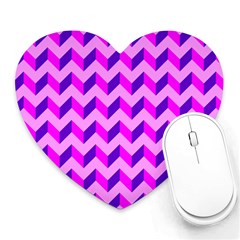 Modern Retro Chevron Patchwork Pattern Mouse Pad (heart)