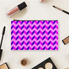 Modern Retro Chevron Patchwork Pattern Cosmetic Bag (medium)