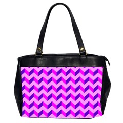 Modern Retro Chevron Patchwork Pattern Oversize Office Handbag (two Sides) by GardenOfOphir