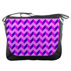 Modern Retro Chevron Patchwork Pattern Messenger Bag