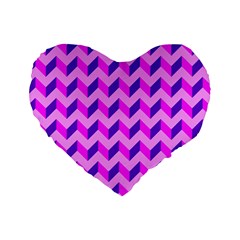 Modern Retro Chevron Patchwork Pattern 16  Premium Heart Shape Cushion 