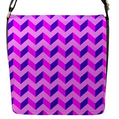 Modern Retro Chevron Patchwork Pattern Flap Closure Messenger Bag (small) by GardenOfOphir