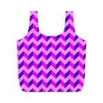 Modern Retro Chevron Patchwork Pattern Reusable Bag (M) Front