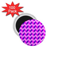 Modern Retro Chevron Patchwork Pattern 1 75  Button Magnet (100 Pack)