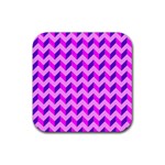 Modern Retro Chevron Patchwork Pattern Drink Coaster (Square) Front