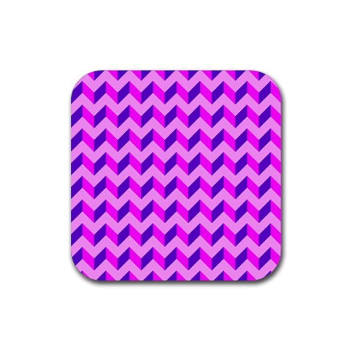 Modern Retro Chevron Patchwork Pattern Drink Coaster (Square)