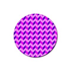 Modern Retro Chevron Patchwork Pattern Drink Coaster (round) by GardenOfOphir