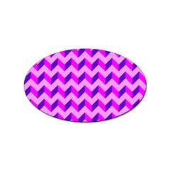 Modern Retro Chevron Patchwork Pattern Sticker (oval)