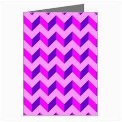 Modern Retro Chevron Patchwork Pattern Greeting Card by GardenOfOphir