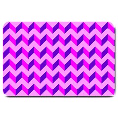 Modern Retro Chevron Patchwork Pattern Large Door Mat