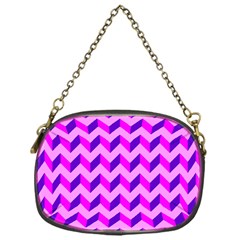 Modern Retro Chevron Patchwork Pattern Chain Purse (one Side)