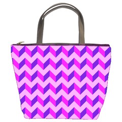 Modern Retro Chevron Patchwork Pattern Bucket Handbag