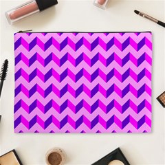 Modern Retro Chevron Patchwork Pattern Cosmetic Bag (xl)