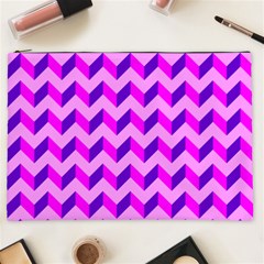 Modern Retro Chevron Patchwork Pattern Cosmetic Bag (xxl) by GardenOfOphir