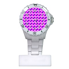 Modern Retro Chevron Patchwork Pattern Nurses Watch