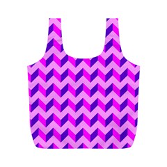 Modern Retro Chevron Patchwork Pattern Reusable Bag (m)