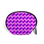 Modern Retro Chevron Patchwork Pattern Accessory Pouch (Small) Front