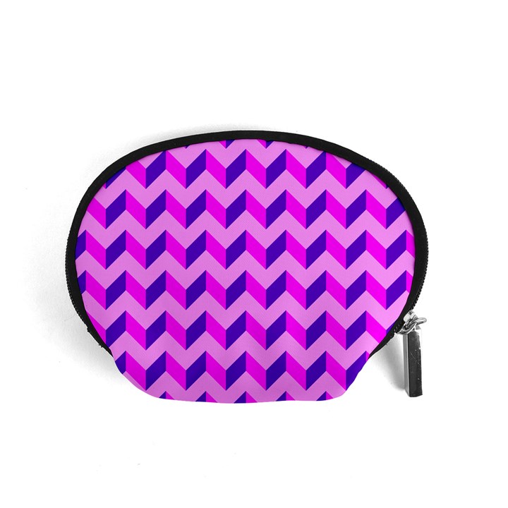 Modern Retro Chevron Patchwork Pattern Accessory Pouch (Small)