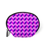 Modern Retro Chevron Patchwork Pattern Accessory Pouch (Small) Back