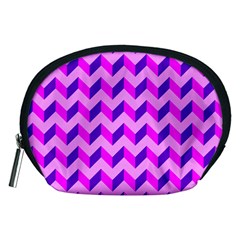 Modern Retro Chevron Patchwork Pattern Accessory Pouch (medium)