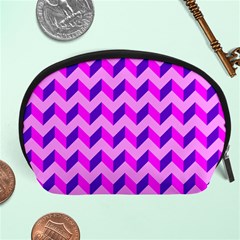 Modern Retro Chevron Patchwork Pattern Accessory Pouch (large)