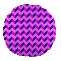 Modern Retro Chevron Patchwork Pattern 18  Premium Flano Round Cushion 