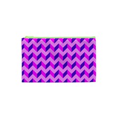 Modern Retro Chevron Patchwork Pattern Cosmetic Bag (xs) by GardenOfOphir