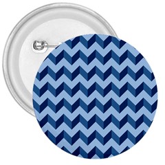 Tiffany Blue Modern Retro Chevron Patchwork Pattern 3  Button