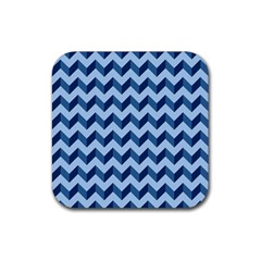 Tiffany Blue Modern Retro Chevron Patchwork Pattern Drink Coaster (square) by GardenOfOphir