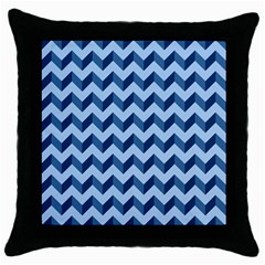 Tiffany Blue Modern Retro Chevron Patchwork Pattern Black Throw Pillow Case