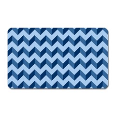 Tiffany Blue Modern Retro Chevron Patchwork Pattern Magnet (rectangular)