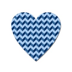 Tiffany Blue Modern Retro Chevron Patchwork Pattern Magnet (heart) by GardenOfOphir