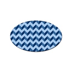 Tiffany Blue Modern Retro Chevron Patchwork Pattern Sticker 10 Pack (oval)