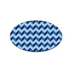 Tiffany Blue Modern Retro Chevron Patchwork Pattern Sticker 100 Pack (Oval) Front