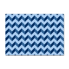 Tiffany Blue Modern Retro Chevron Patchwork Pattern A4 Sticker 10 Pack by GardenOfOphir