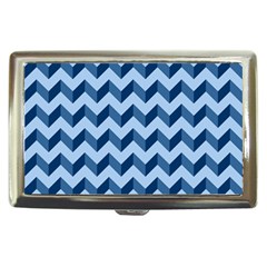 Tiffany Blue Modern Retro Chevron Patchwork Pattern Cigarette Money Case