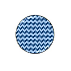 Tiffany Blue Modern Retro Chevron Patchwork Pattern Golf Ball Marker (for Hat Clip) by GardenOfOphir