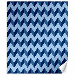 Tiffany Blue Modern Retro Chevron Patchwork Pattern Canvas 8  X 10  (unframed) by GardenOfOphir