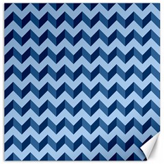 Tiffany Blue Modern Retro Chevron Patchwork Pattern Canvas 12  X 12  (unframed) by GardenOfOphir