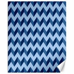 Tiffany Blue Modern Retro Chevron Patchwork Pattern Canvas 16  X 20  (unframed)